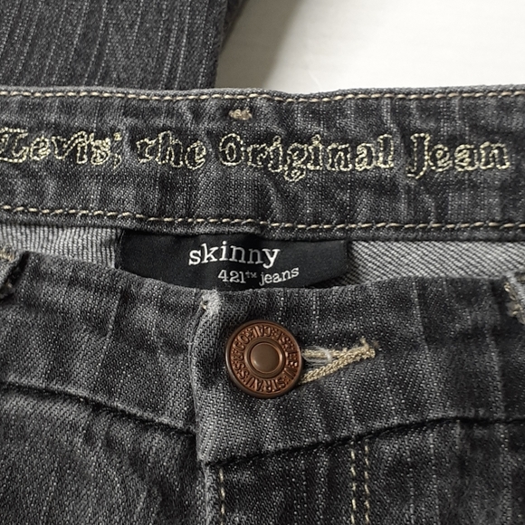 Levi's 421 Skinny Jeans Gray 9/29 - Picture 14 of 16